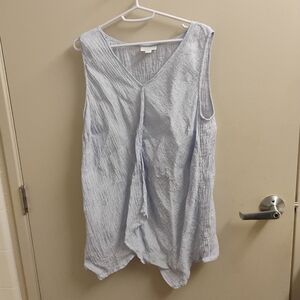 Pure J.Jill Women's Linen Ruffle Sleeveless Tank Top Sz M